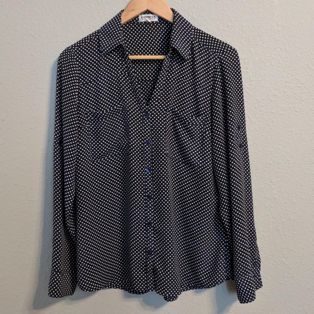 Express Blue Polka Dot Portofino Shirt
